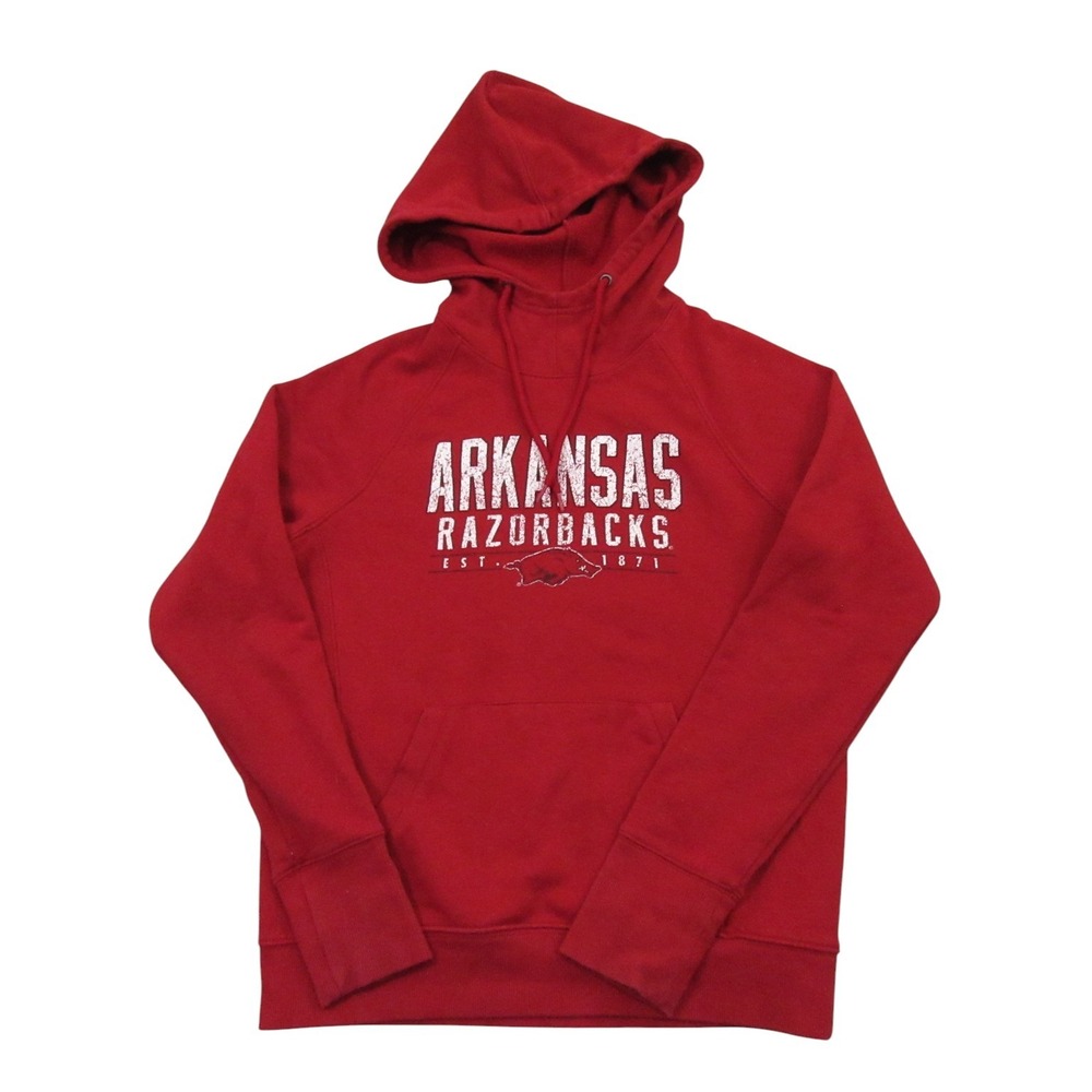 Champion Mens Arkansas Razorbacks Hoodie Small Red Fleece Active Athletic